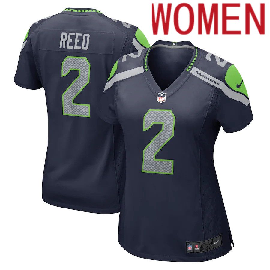 Women Seattle Seahawks 2 D.J. Reed Nike College Navy Player Game NFL Jersey